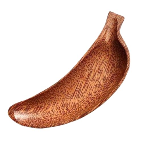 TOPBATHY Bandeja De Madera Plato De Aperitivos Bandeja De Tabla De Quesos Cuenco para Servir Frutas Forma De Plátano Rústica
