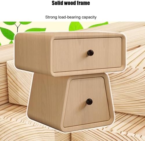 Modern Wooden Nightstand - Stylish Bedside Table with Storage Cabinet for Bedroom & Living Room - Versatile Black End Table (45x40x47cm) - Sleek Design & Functional Storage