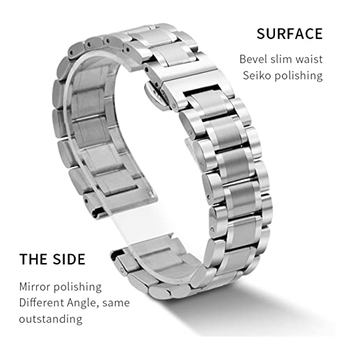 Metalen Horlogebandje 12mm 13mm 14mm 15mm 16mm 17mm 18mm 19mm 20mm 21mm 22mm 23mm 24mm Roestvrij Stalen Horloge Band (Band Color : 10, Band Width : 22mm) - Afbeelding 3