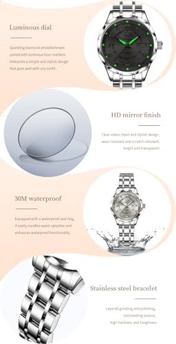 Image of OLEVS Women Watches Automatic Mechanical Set Casual Diamond Dress Ladies Self Winding Two Tone Wrist Watch Date