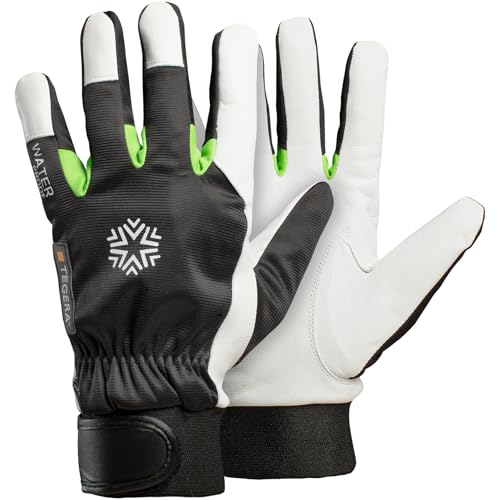 Tegera 535 - Gants de travail - Imperméables, coupe-vent, doublés, bouts des doigts renforcés, cuir de chèvre pleine fleur, taille 10 (1 paire)