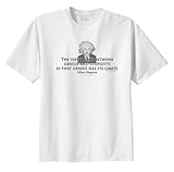 ThinkerShirts Albert Einstein Quote - The Difference Between Genius and Stupidity Men's Short Sleeve T-Shirt White XXL