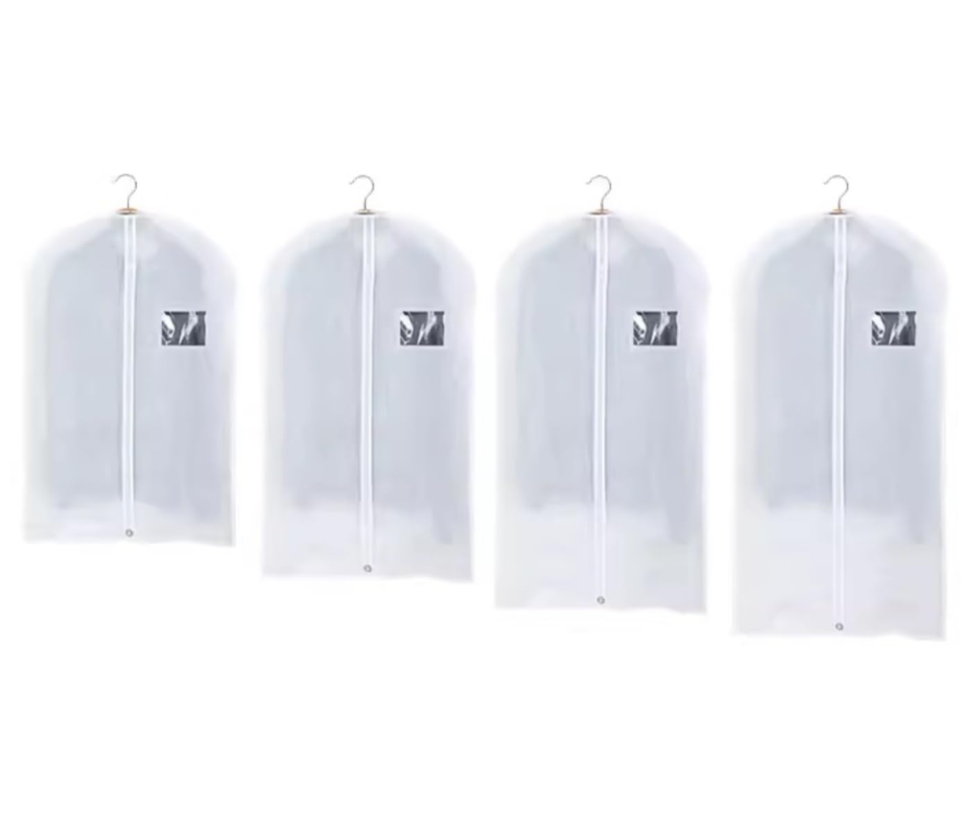 Fundas Ropa Funda Traje Paquete De 4 Bolsas De Almacenamiento De Ropa, Bolsa De Traje, Fundas De Abrigo De Viaje, Protector Con Ventana Transparente Para Uniforme De Chaqueta De Vestir Bolsas Para Gua
