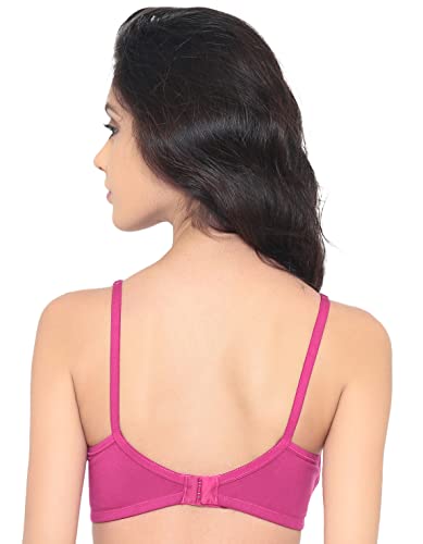 Image of Laavian Women's Wirefree Non Padded Plunge Neck Bra with Elasticated Support Band and Adjustable Shoulder Straps