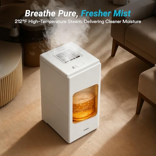 6L Stainless Steel Warm Mist Humidifier with Easy Clean and Warm Steam Function, Healthy Air Mist Humidifiers for Bedroom Living Room, with Sleep Mode and Auto-off Setting by Livatro - Image 2