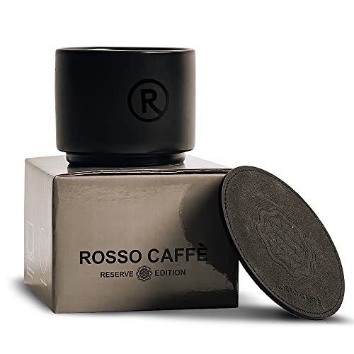 ロッソカフェ 190ml セラミック カップとコースターセット カプチーノ又はルンゴ用