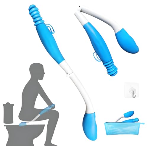 JJHREI Foldable Butt Wiper Tool - Toilet Aids for Wiping Bottom Buddy Wiper Self Wipe Assist Wand - Daily Living Bathroom Aids for Limited Mobility