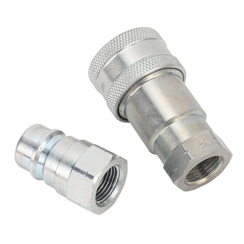 Zerodis Coupleur Rapide Hydraulique NPT de 3/8 Pouces, Acier trempé, Débit de 12 GPM, Pression de 4000 PSI, adapté aux Machines de Construction