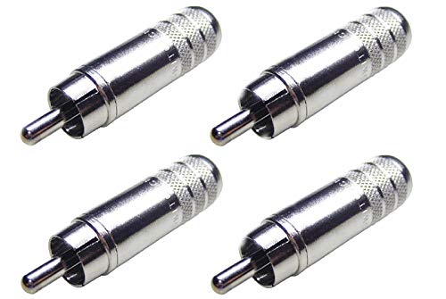 Switchcraft (4 Pack 3502A Long Body Cable End RCA Male Plug, Solder Terminals