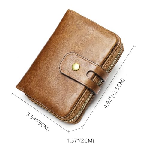 Men's Wallet Leather Retro Men's Business Wallet for Party，Travel(Brown)3