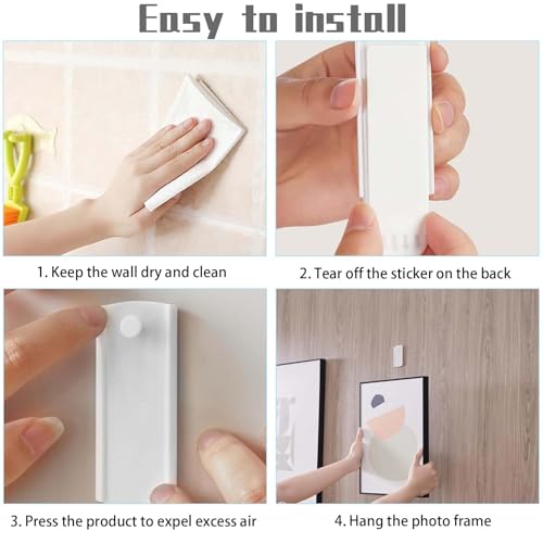 Shuohong 10 Pezzi Ganci Adesivi Per Quadri, Antitraccia Ganci Adesivi Muro, Appendi Quadri, Appendi Quadri Senza Chiodi, Ganci Per Quadri Muro, Ganci Adesivi Per Foto, Pittura, Orologio, No Foratura - 3