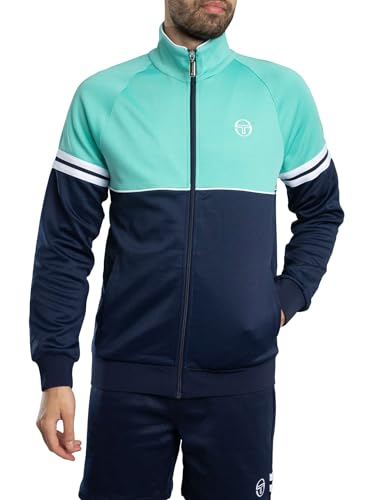 Sergio Tacchini Men's Orion Track Jacket, Pool Blue/Maritime Blue/White, S