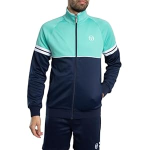 Sergio Tacchini Men’s Orion Track Jacket, Pool Blue/Maritime Blue/White