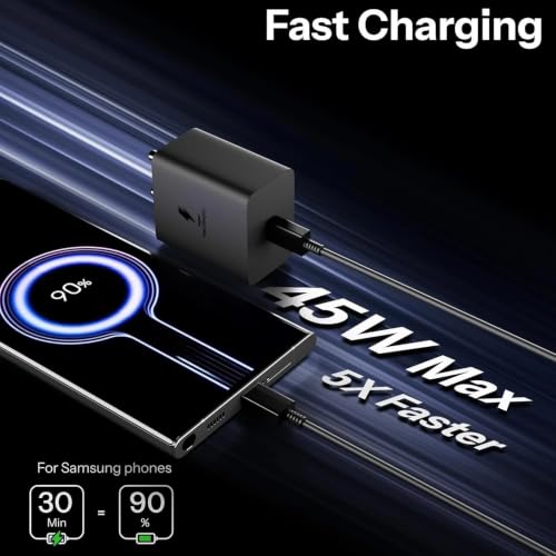 Image of 45W PD SuperFast Charging Adapter with Type-C to Type-C Cable, Black, 1M, Super Fast Charging Technology