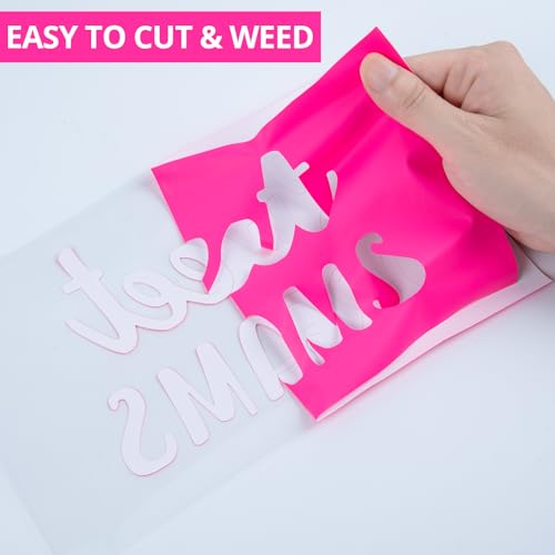 Image of HTVRONT Puff Vinyl Heat Transfer - 10 inch x 6ft Pink Iron on Vinyl Roll for T Shirts, 3D Puff HTV Heat Transfer Vinyl Compatible with Cricut Cutting Machine- Easy to Cut & Weed & Transfer (Hot Pink)