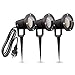 Produktbild linovum CARI 3er Set Gartenleuchte mit Erdspieß - schwarze Gartenstrahler Aussen wasserfest für GU10 Spot 2m Kabel mit Stecker