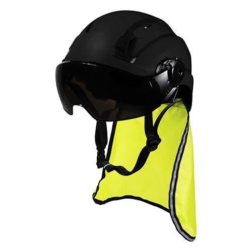 Safety Gear Bundle: GE Safety Helmet, Protective Eye Shield & Neck Protector – Head Protection | Personal Protective Equipment | Enhanced Comfort for Construction and Industrial Work. (Black)