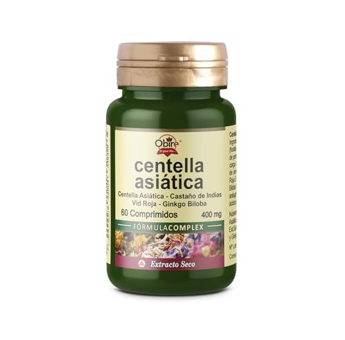 Obire | Centella Asiatica Complex | 60 Comprimidos | 400 mg | con Castaño de Indias, Vid Roja y Ginkgo Biloba | Relacionado con la Circulación y la Retención de Líquidos | Extracto Seco