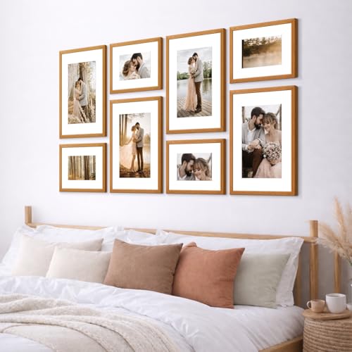 Image of Custom Personalized Photo Collage Framed Wall Art Painting Frames Set | Family Picture Frame Wall Decor Artwork for Living Room Bedroom | A3 + A4 Frame Combo Gallery Style | Personalized Home Decor Gift