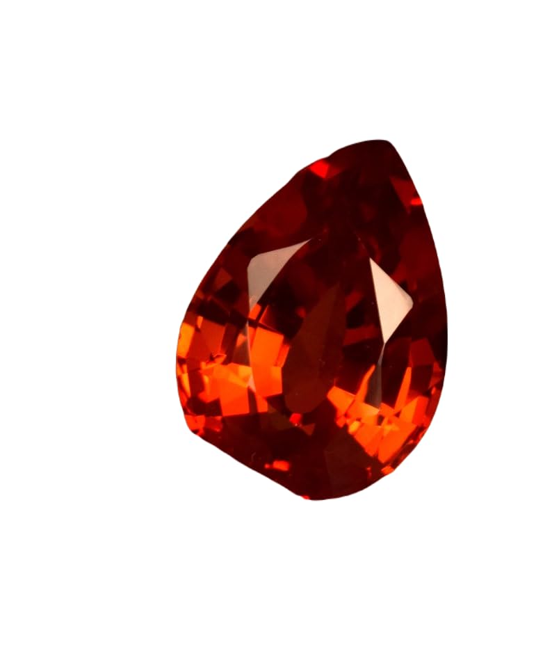 Saphir orange naturel poire 13x9x6mm pour fabrication de bijoux et bague artisanale