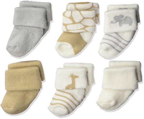 Luvable Friends Unisex Baby Newborn and Baby Socks Set, Safari, 0-3 Months