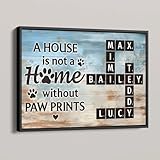 Home With Paw Prints Pet Crossword Puzzle Art Personalized Poster No Frame Canvas 0.75in For Pet Lover, Dogs, Cats House