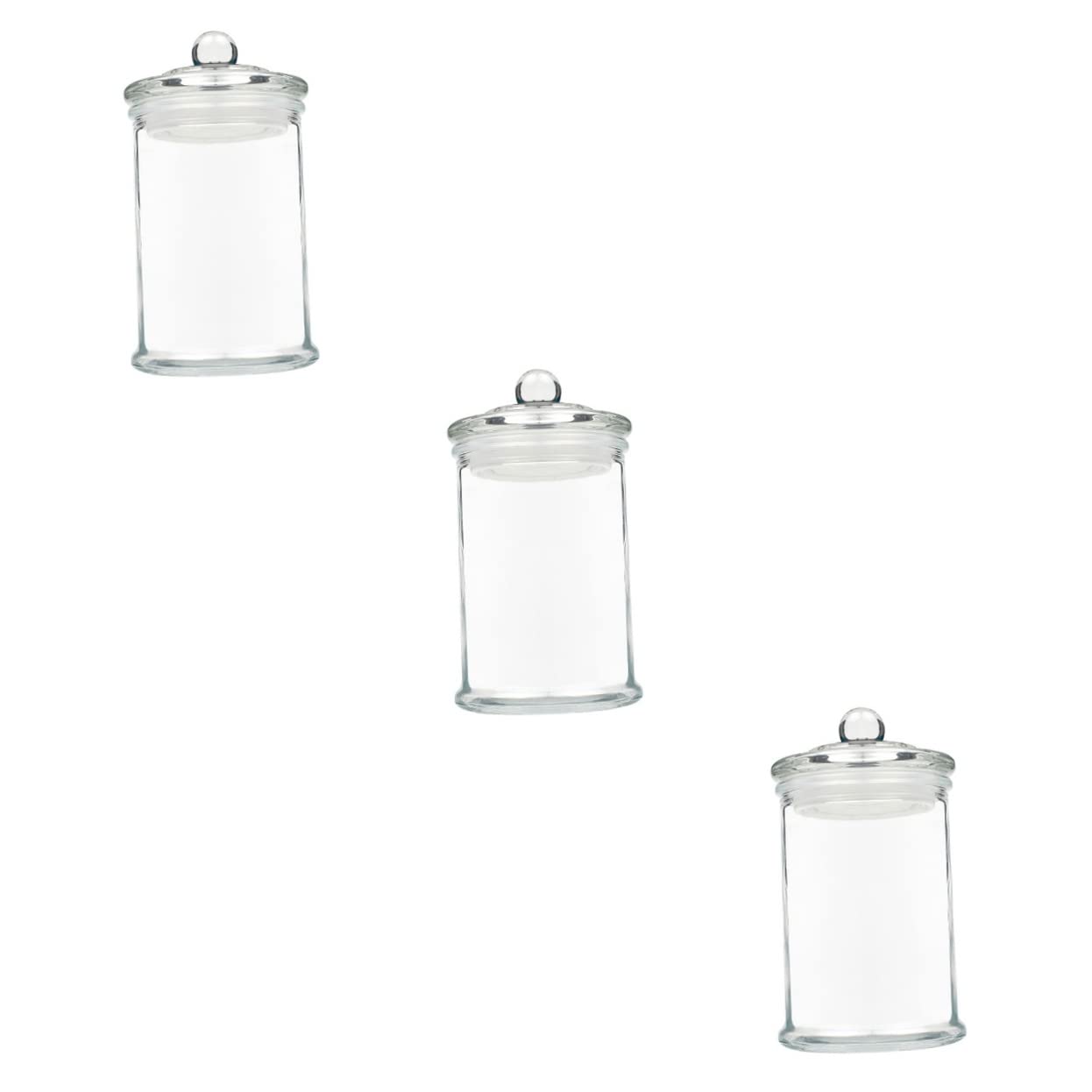 XYIANG 3 Pcs Glass Storage Jar Glass Mason Jars Glass Sugar Jar Loose Tea Jar Sealed Container Cookie Container Glass Canister with Lid Container with Lid Terrarium Fine Oatmeal