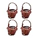 jojofuny 4 Pezzi Mini Cestini Intrecciati con Maniglia Piccola Cesta di Fiori Rattan Cesto Picnic Raccogliendo Frutta Cestino di Caramelle Cestino da Caramelle per Cestino per Bomboniere