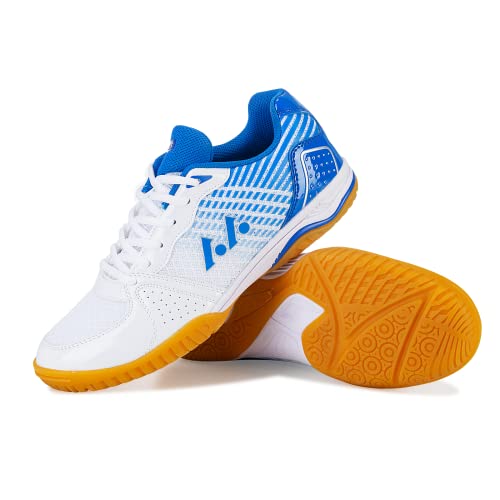 Womens Mens Lightweight Sneaker Fashion Indoor Court Shoes Suitable For Pickleball, Badminton, Table Tennis, Volleyball (Blue 808, 39) #TOP1