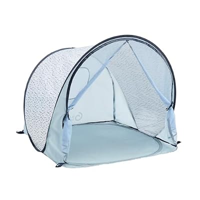 Babymoov Tienda anti-UV alta protección solar 50+ para bebé con mosquitera con cremallera tienda grande de playa sistema pop-up Blue Waves