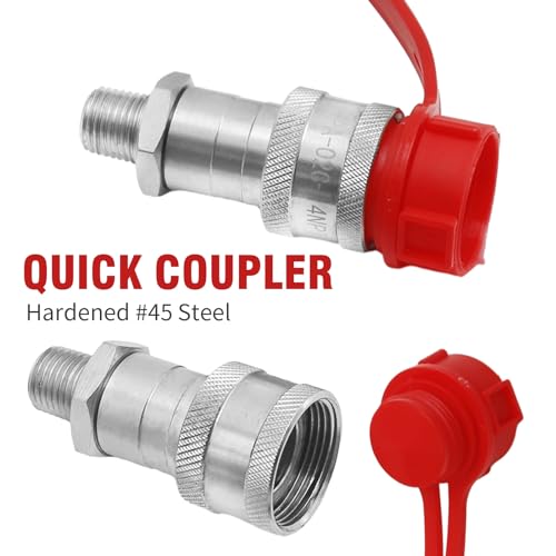 Image of Ball Face Mount Fitting 1 /4 inch NPT With 2 Dust Caps A-630 10,000 PSI High Pressure High Flow Connect and Disconnect Hydraulic Quick Couplings