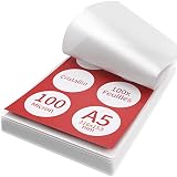 ACROPAQ Feuilles plastifieuse A5 - 100 mic, 100 pochettes, Brillantes, Qualité supérieure, Coins arrondis, Convient pour les matériaux d'artisanat - 18015