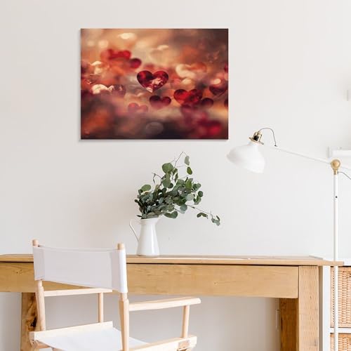 Toile murale imprimée cœur pour déco salon moderne cocooning