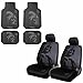 8pc Star Wars Darth Vader Black Seat Covers Front Rear Rubber Floor Mats Set New