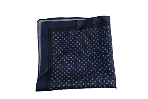 Pañuelo de bolsillo Hugo Boss de seda geométrica azul marino y negro elegante 5