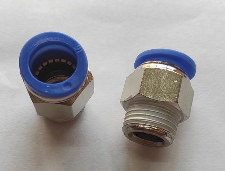 1/2" X 16 MM OD Pneumatic Push Type Male Connector Push in Joint PneumatiK Connector Quick Fittings Size: 1/2 X 16 M OD Pneumatic ConnectR Quick Connect Air Fittings Size:1/2" X 16 MM (2pc)