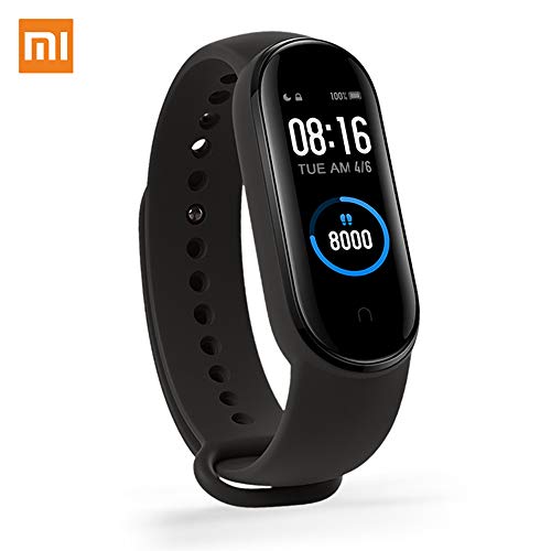Xiaomi MI Band 5 Pulsera de Actividad, Monitores de Actividad, Pantalla Fitness Tracker, Smartwatch100 Fondos de Pantalla temáticos, Bracelet 1.1Pantalla Dinámica Color, 50M a Prueba de Agua?2020?