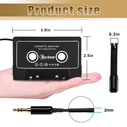 Reshow Cassette To Aux Adapter With Stereo Audio, Premium Car Audio Cassette Adapter With 3.5Mm Headphone Jack #TOP2