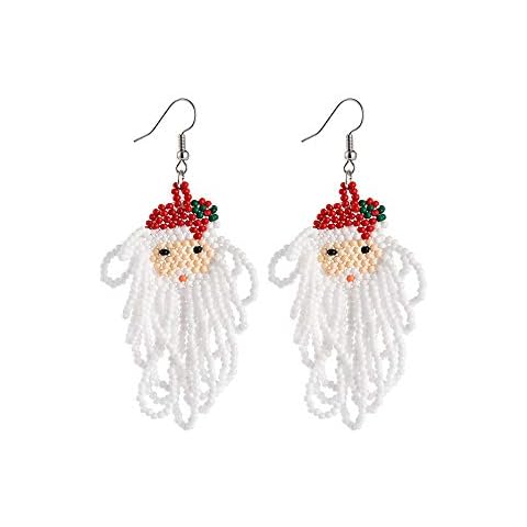 SENNI Statement Beaded Santa Drop Earrings Snowman Dangle Earrings For Women Jewelry Gift (Santa Claus 3) Cover