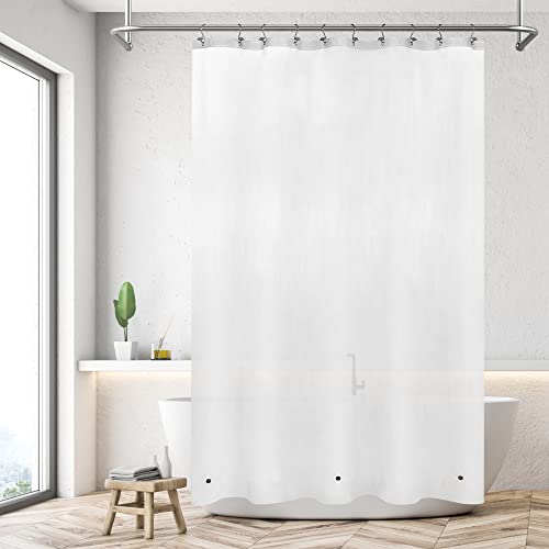 Image of Mrs Awesome Stall Shower Curtain Liner with 3 Magnets 54 x 72 inch, PEVA 8G Thick & Heavy Duty Plastic Shower Curtain for Bathroom, Waterproof, 54x72, Frost