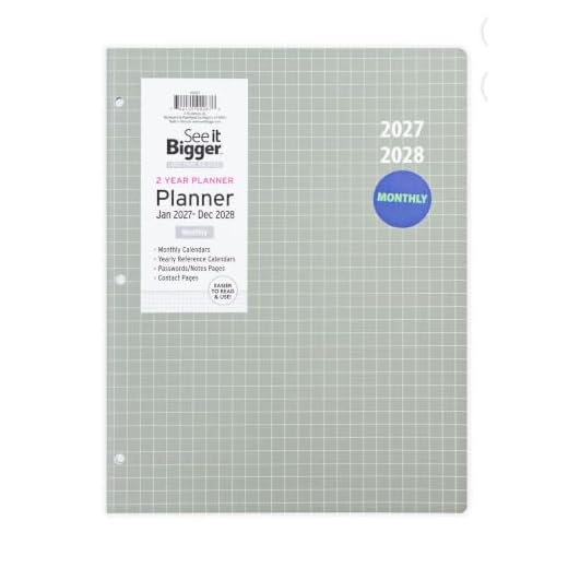 PlanAhead See It BiggerJuly 2023 - June 2025 Academic Monthly Planner , Specialized Large Print, ,Size 8.5'' X 11'' and BallPoint Crystal Diamond Pen.