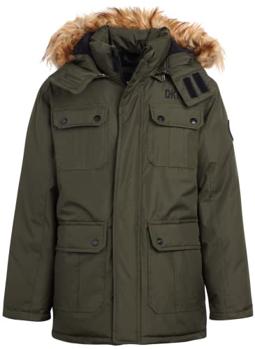 DKNY Boys’ Winter Coat – Weather Resistant Heavyweight Parka – Ski Jacket with Removable Hood (Sizes: 8-20)
