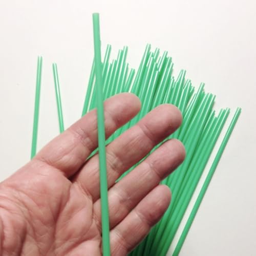 50 pitillos plásticos verdes reutilizables 20 cm miniatura 1