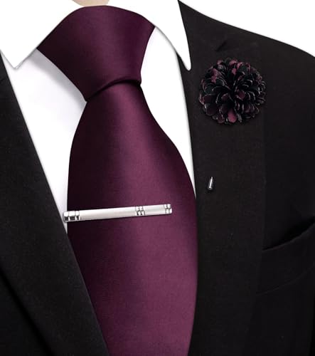Image of Hi-Tie Men's Extra Long Solid Satin Tie Set 63 Inch /70 Inch Formal Necktie