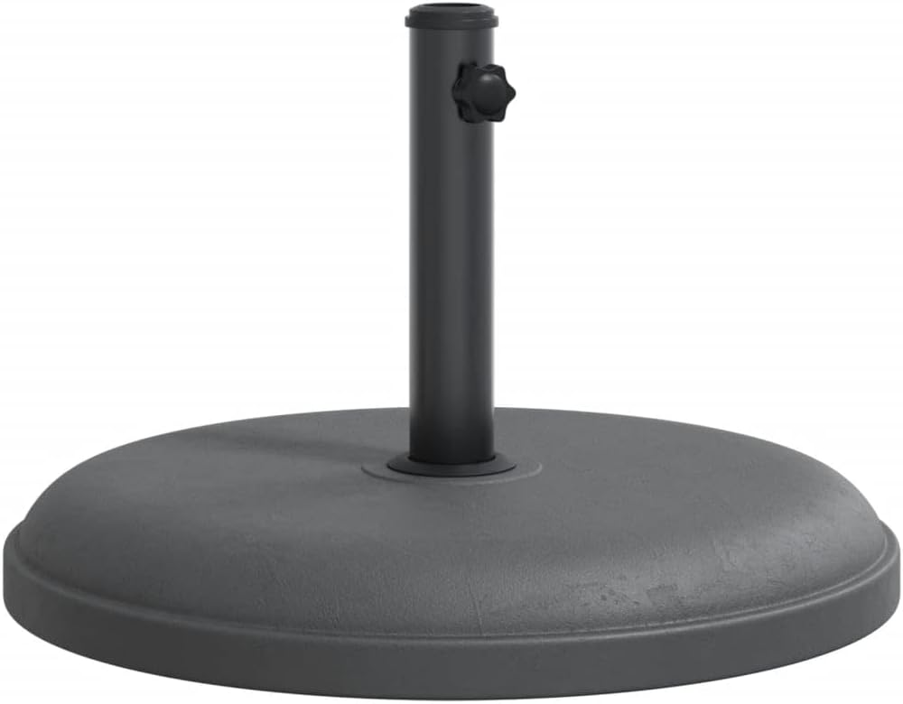 vidaXL Parasol Base - 55.1 lb Round Umbrella Stand - Fits Ø1.3/1.4"/1.5" Poles - Durable Concrete/Plastic - Iron Tube - for Garden/Patio/Deck - Dark Gray