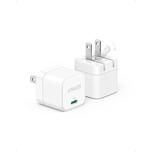 USB C Charger, Anker 2-Pack Fast Charger with Foldable Plug, PowerPort III 20W Cube Charger for iPhone 15/15 Plus/15 Pro/15 Pro Max/14, Galaxy, Pixel 4/3, iPad/iPad Mini, and More(Cable not Included)