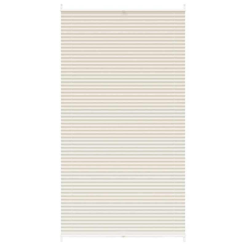 Estor plisado plegable, 110 x 200 cm, color crema, lámina para ventana con rieles de aluminio para un oscurecimiento óptimo, fácil montaje y solución elegante