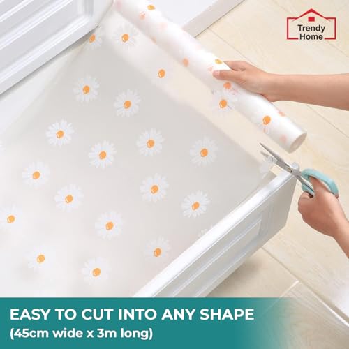 Image of Trendy Home Anti-Slip Mat 45 cm x 3 m for Drawers, Fridge & Shelf Liners | Printed Design, Non-Slip, Food Grade EVA, Washable Kitchen Mat, Petal Flow