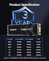 ORICO 2TB M.2 2280 SATA SSD, SATA III 6Gbps M2 SSD mit B+M Schlüssel, 500MB/s Internes Solid State Laufwerk für Desktop/Laptop - Y20M – Ansicht 7