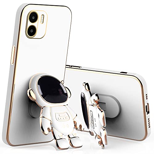 Coque de téléphone Xiaomi Redmi A2 silicone antichoc blanche avec support rose